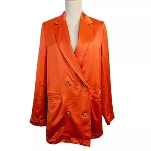 Free People Satin Oversize Blazer Size S